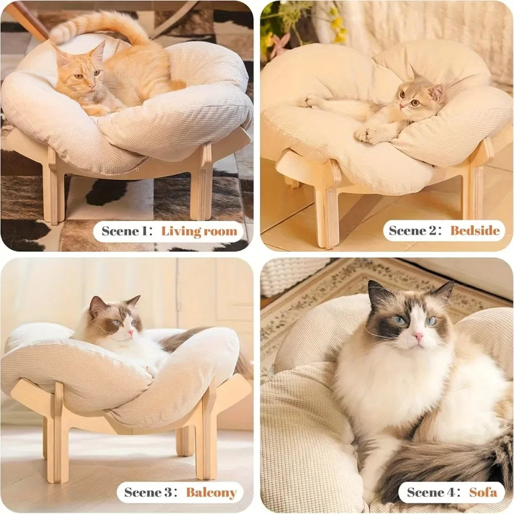 Dog Supplies Pet Furniture And Beds Dog Bed Cat Condo, Pet Sofa, Wooden Cushion, Fluffy Pet, Indoor Cat Use Perch Kitten Lounge