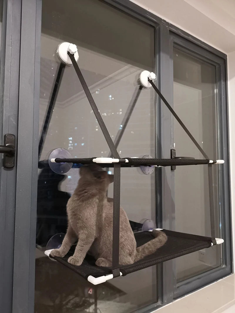 Cat Bed Hanging Window Double-Layer Pet Hammock Sunny Window Seat Kitten Nest Durable Bed for Cats Bearing 25 KG Cat Accessories