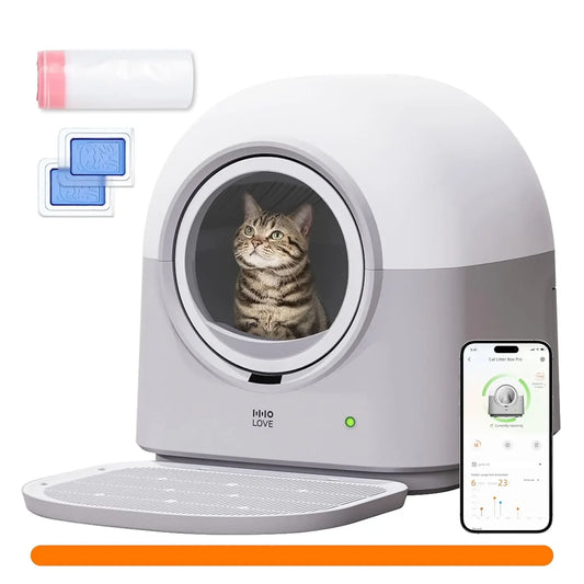 Self Cleaning Cat Litter Box TY Pro, 60L Extra Large Open Automatic Litter Box App Control, Anti-Pinch for Multi, Customized