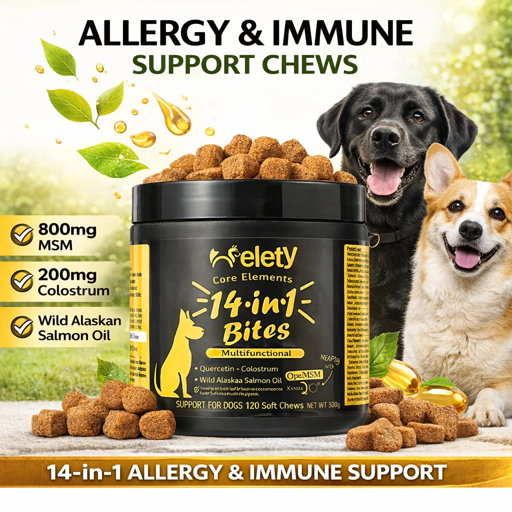 14-in-1 Dog Multivitamin Supplement with Glucosamine & Probiotics - Hip & Joint Support, Digestive Health, Immune Support, Heart