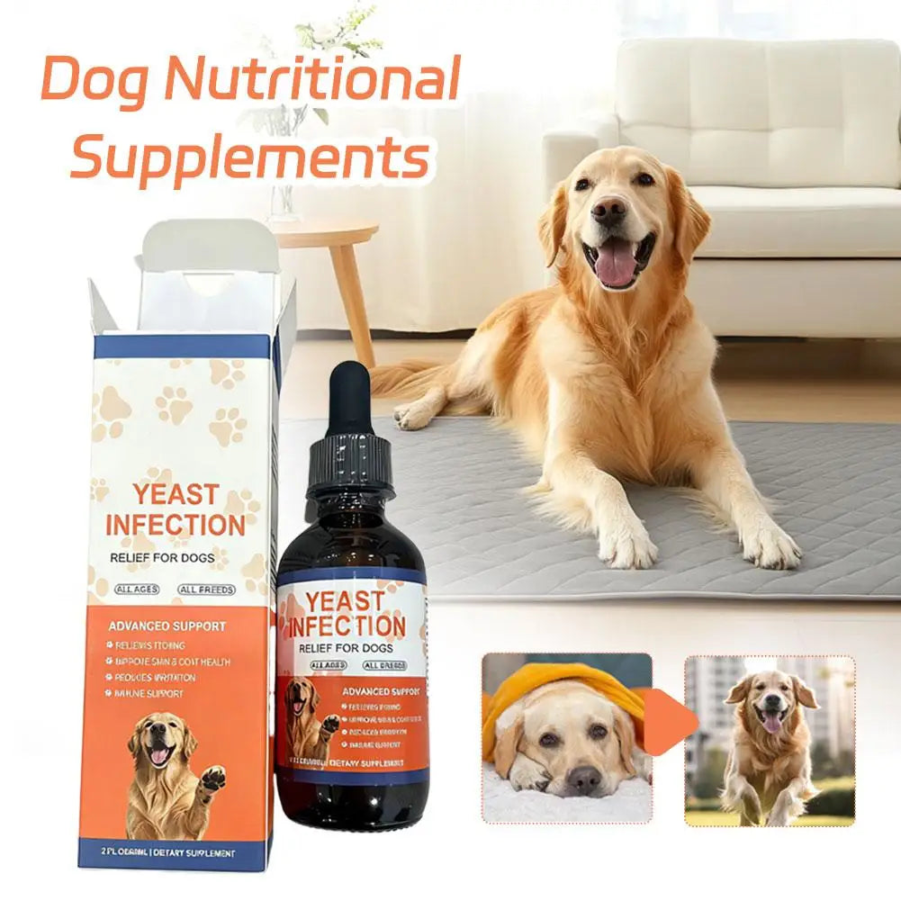 60ml Irritation Skin Pet Nutritional Supplement Antipruritic Fur Health Immune Support Yeast Infection Relief Drops For Dog Cat