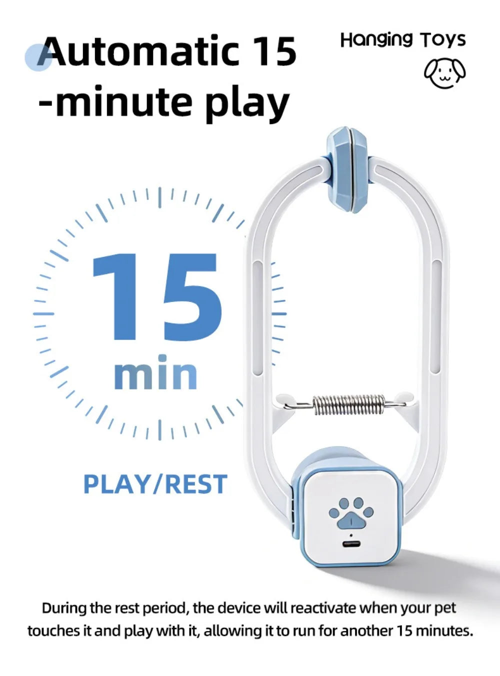 Self-Playing Cat Toy， Automatic Retractable Door Hanging Teaser for Indoor Cats， Boredom Buster Exercise Toy
