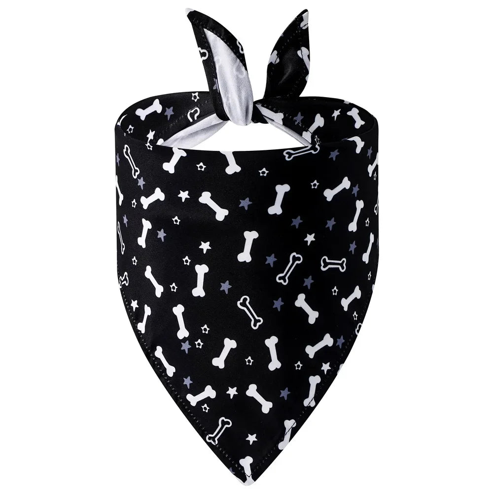 Dog Bandana Fruit Floral Spring Washable Soft Doggy Scarf Kerchief Summer Adjustable for Small Medium Large Dogs Pets