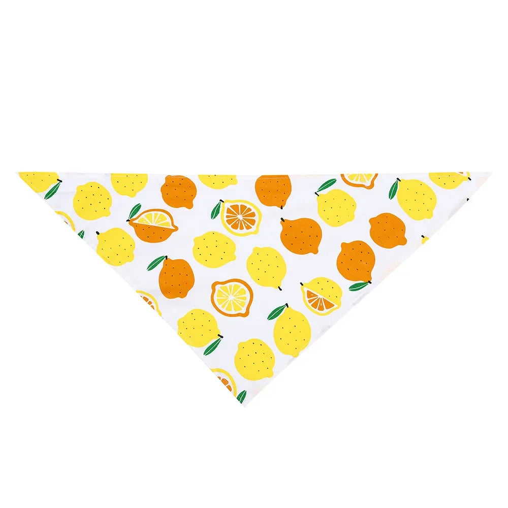 Dog Bandana Fruit Floral Spring Washable Soft Doggy Scarf Kerchief Summer Adjustable for Small Medium Large Dogs Pets