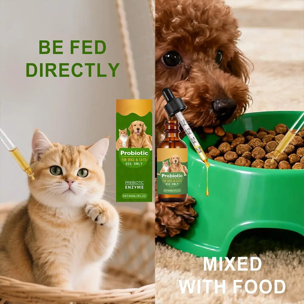 Pet Nutrition Supplement Probiotic Drops Containing Enzymes Used For Dog Cat Digestion And Immune Support Health Supplement 60ML