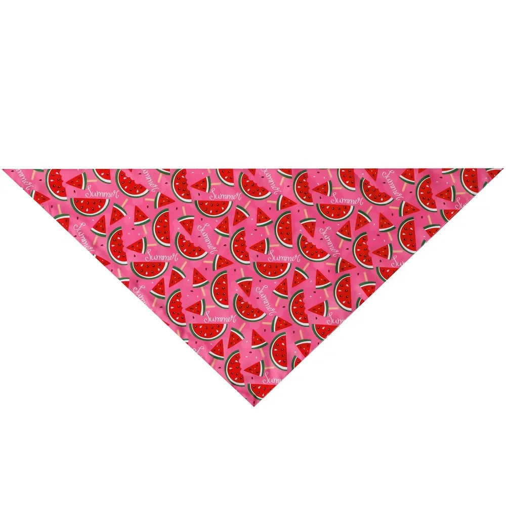 Dog Bandana Fruit Floral Spring Washable Soft Doggy Scarf Kerchief Summer Adjustable for Small Medium Large Dogs Pets