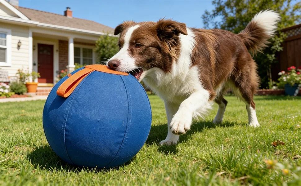 (Large) Ruckus Herding Ball, Herding Ball for Dogs, Extra-Large Enrichment Ball - Tear-Resistant, Includes Protective Cover And