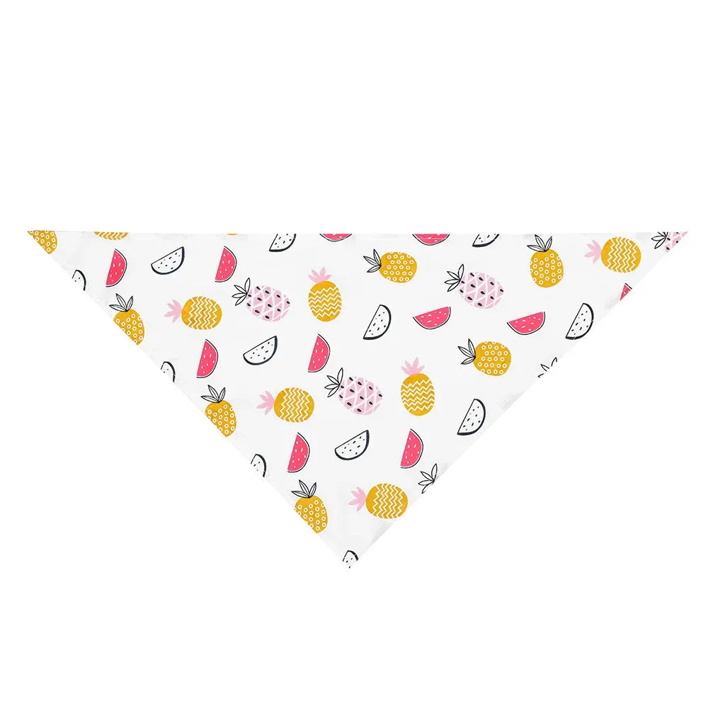 Dog Bandana Fruit Floral Spring Washable Soft Doggy Scarf Kerchief Summer Adjustable for Small Medium Large Dogs Pets