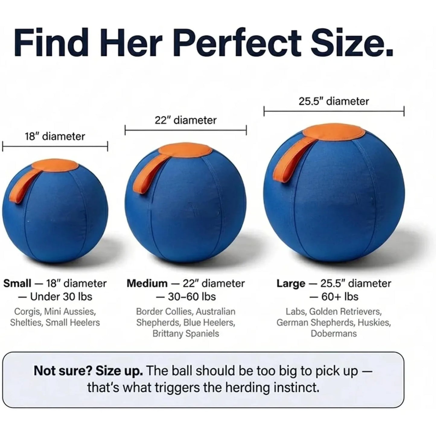 (Large) Ruckus Herding Ball, Herding Ball for Dogs, Extra-Large Enrichment Ball - Tear-Resistant, Includes Protective Cover And