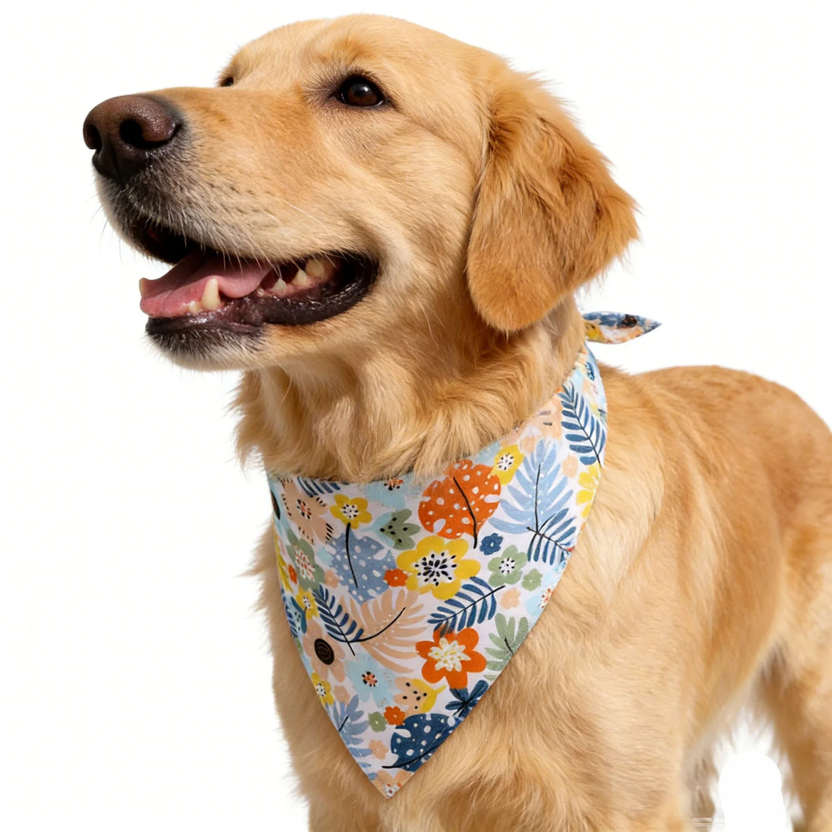 Dog Bandana Fruit Floral Spring Washable Soft Doggy Scarf Kerchief Summer Adjustable for Small Medium Large Dogs Pets