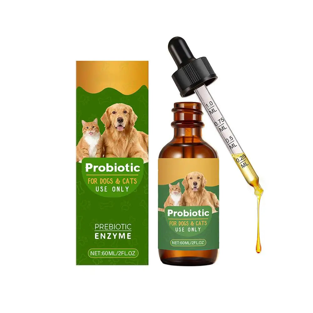 Pet Nutrition Supplement Probiotic Drops Containing Enzymes Used For Dog Cat Digestion And Immune Support Health Supplement 60ML
