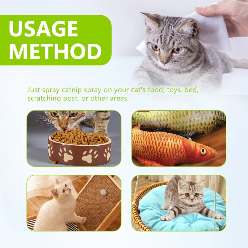 Catnip Spray Relieves Cats' Anxious Moods and Enhances Pets' Vitality for Healthy Care