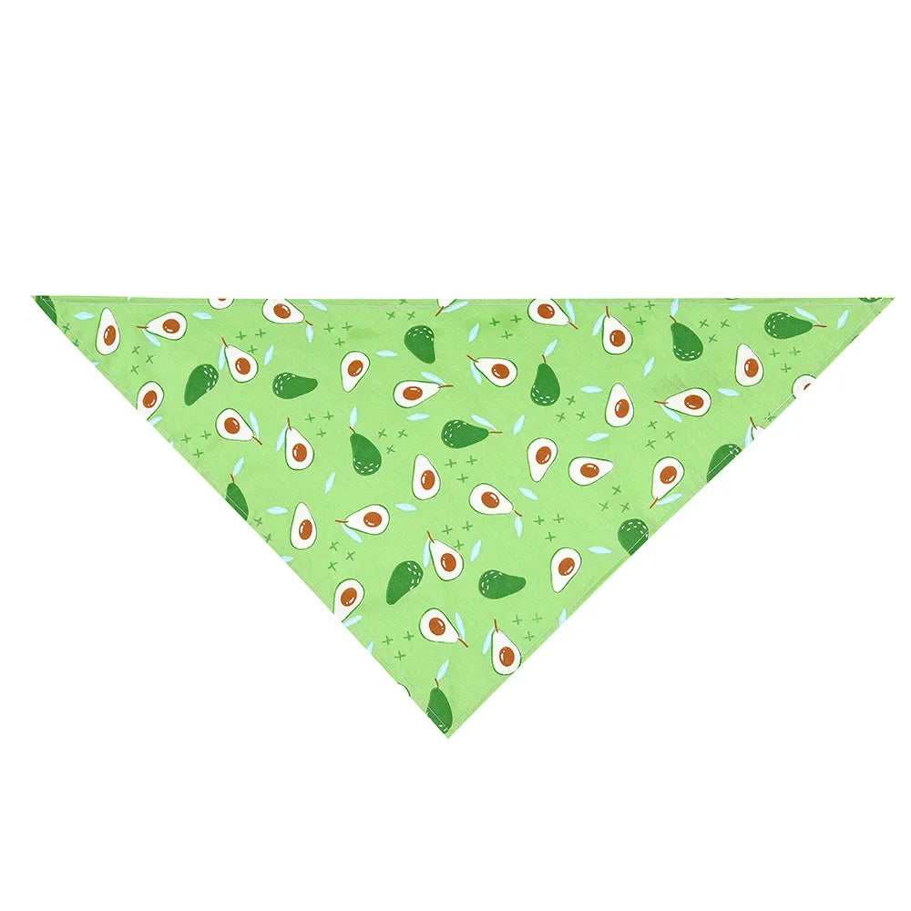 Dog Bandana Fruit Floral Spring Washable Soft Doggy Scarf Kerchief Summer Adjustable for Small Medium Large Dogs Pets